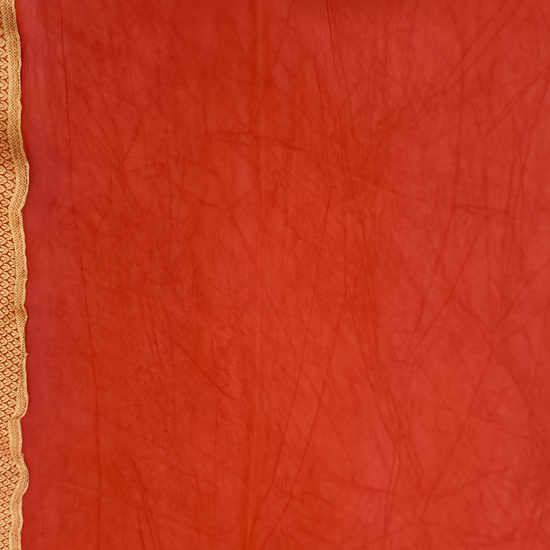 White Red Georgette Saree - Blouse