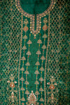 Regal Charm Bottle Green Organza Unstitched Salwar Suit With Organza Dupatta