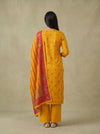 Saffron Bloom Mustard Crepe Readymade Suit And Pant With Crepe Dupatta - back