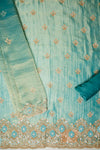Royal Heritage Tea Green Tissue Unstitched Salwar Suit With Tissue Dupatta