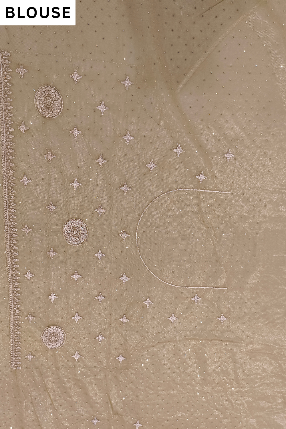 Mehndi Net Saree - Blouse