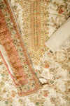 Timeless Beauty Tussar Organza Unstitched Salwar Suit With Organza Dupatta