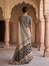 Tusser Cotton Embroidered Saree - Back