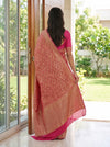 Dark Gajari Georgette Saree - Back