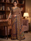 Navy Blue Georgette Printed Saree - Mood