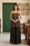 Midnight Gilded Black Georgette Readymade Strappy Suit - hero