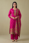 Rani Bahaar Pink Crepe Readymade Suit And Pant With Crepe Dupatta - hero
