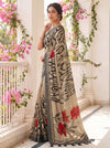 Black Tusser Cotton Floral Printed Saree - Side