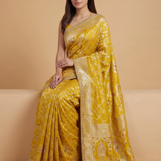 Mustard Loom Saree - Mood