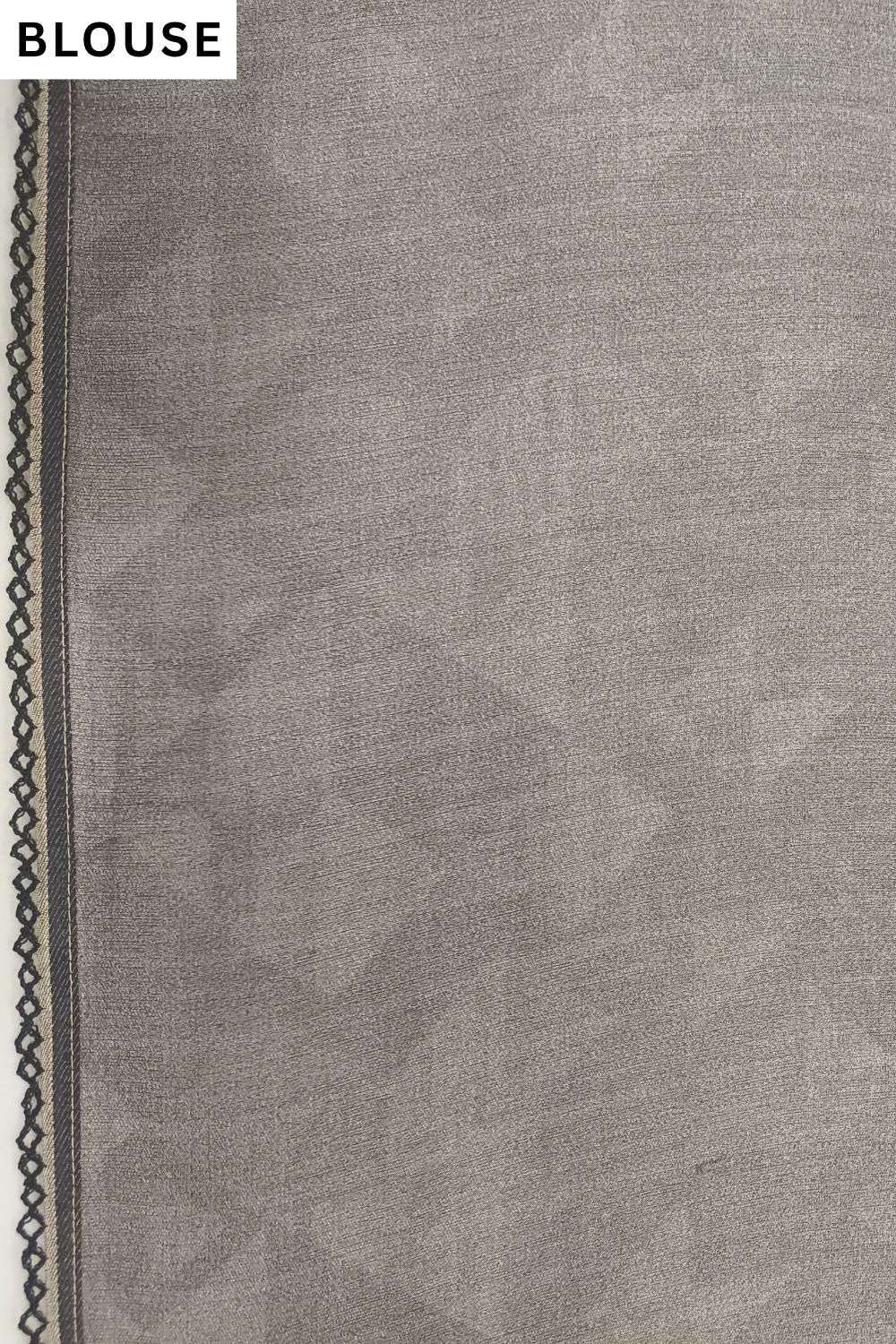 Peach Grey Cotton Printed Saree - Blouse