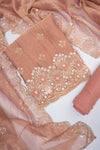 Stunningly Unique Onion Tissue Unstitched Salwar Suit With Tissue Dupatta