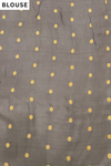 Tusser Navy Muslin Printed Saree - Blouse