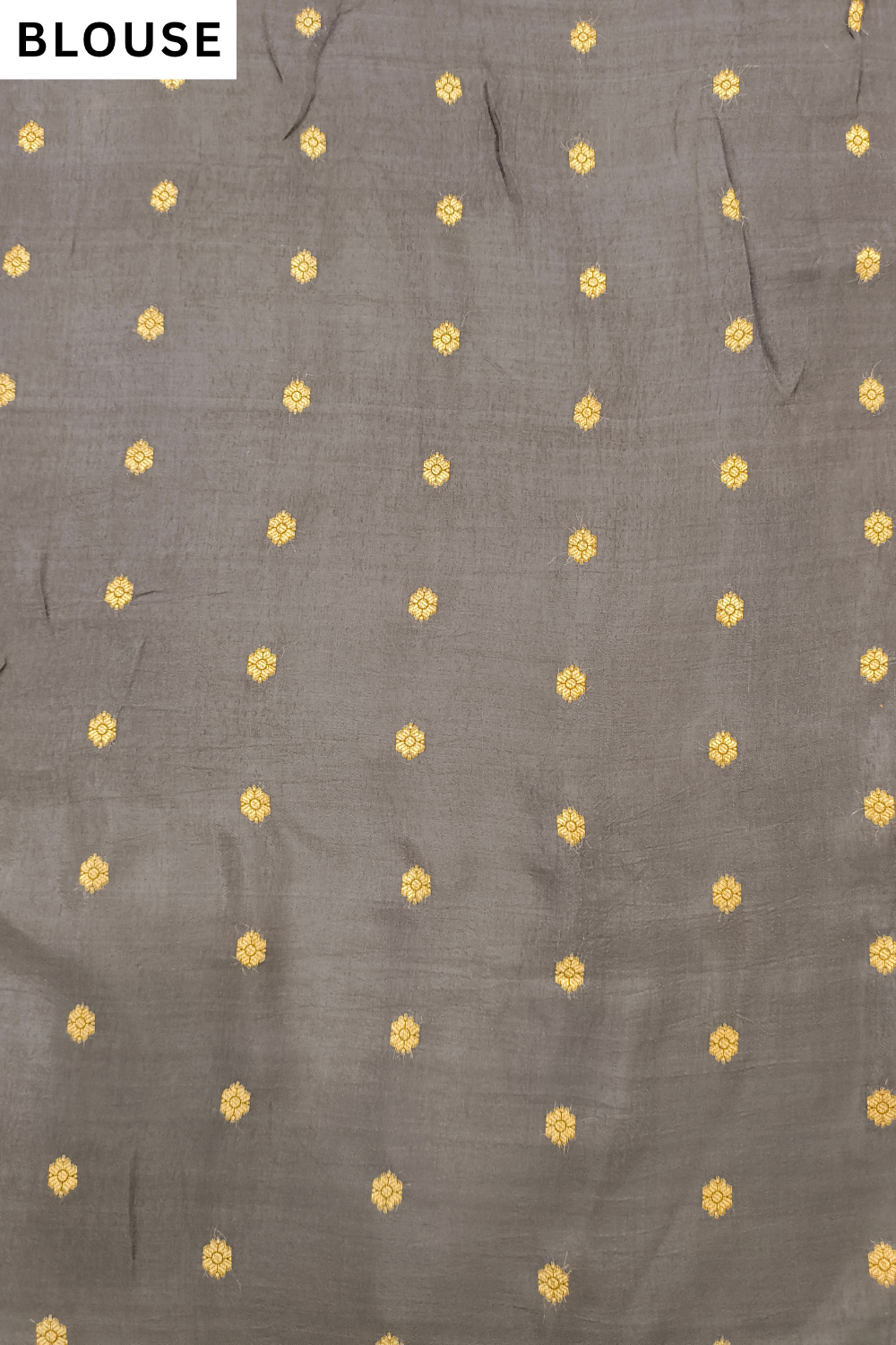 Tusser Navy Muslin Printed Saree - Blouse
