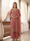 Blush Reverie Gajari Georgette Readymade Suit And Palazzo With Georgette Dupatta - hero