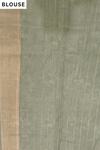 Pista Muslin Floral Printed Saree - Blouse