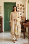Ivory Whisper Tussar Crepe Readymade Suit - hero