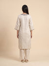 Peacock Muse Tussar Shimmer Readymade Kurta And Pant With Tissue Dupatta - back