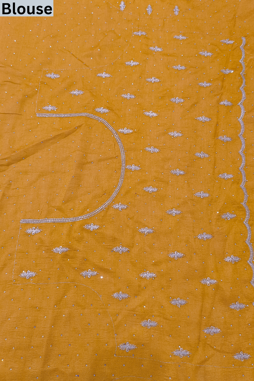 Mustard Soft Twill Saree - Blouse