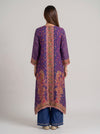 Royal Paisley Navy Crepe Readymade Suit And Pant With Printed Dupatta - back
