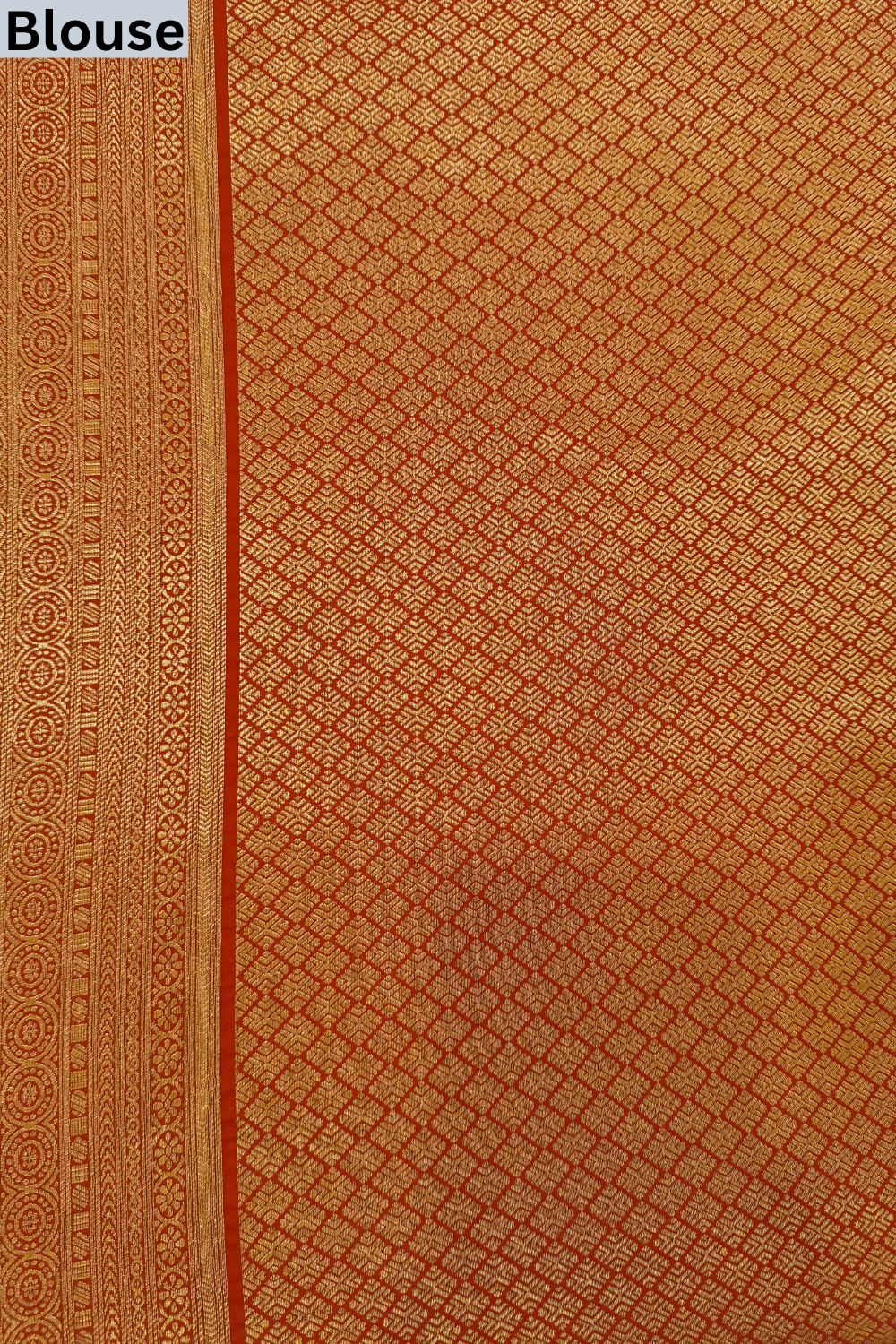 Off White Maroon Loom Saree - Blouse