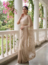 White Net Saree - Side