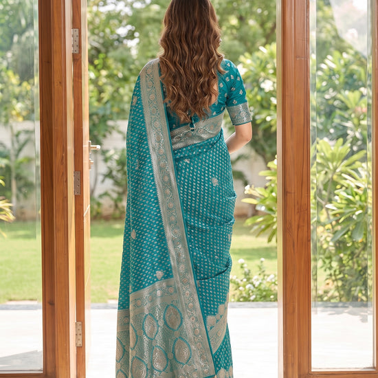 Rama Loom Saree - Back