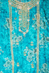 Effortless glamour Rama Organza Unstitched Salwar Suit With Chiffon Dupatta