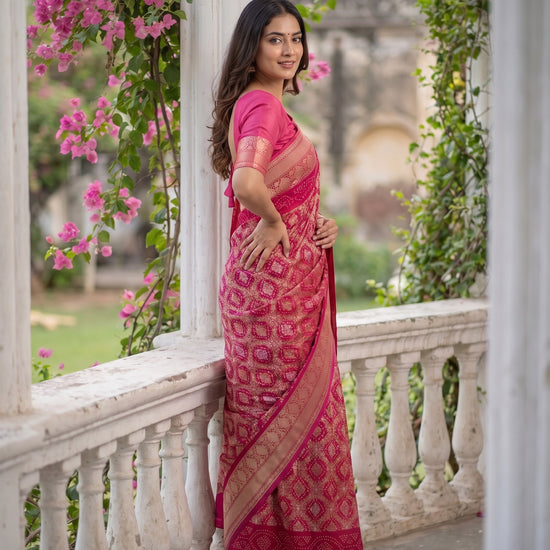 Rani Georgette Saree - Side