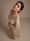 White Net Saree - Mood