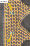 Navy Blue Georgette Printed Saree - Blouse