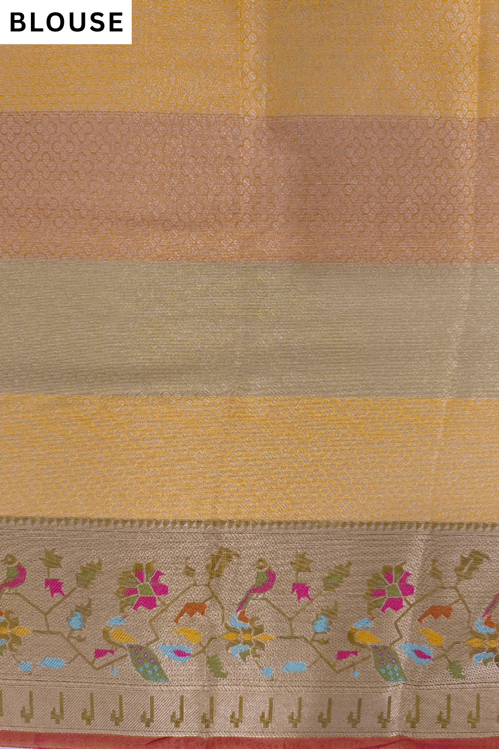 Mustard Organza Zari Saree - Blouse