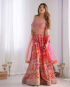 Orange Georgette Readymade Sharara Set With Georgette Dupatta (Ft:-Arti Chauhan)