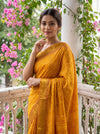 Mango Gold Soft Twill Saree With Unstitched Blouse