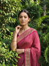 Gajari Chinon Saree With Unstitched Blouse