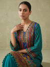 Royal Rama Crepe Readymade Suit And Plazzo with Chiffon Dupatta