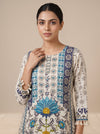 Tussar Crepe Readymade Suit Set With Cotton Silk Dupatta