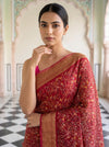 Gajari Soft Twill Saree With Unstitched Blouse