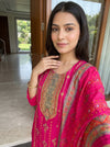 Red Rani Cotton Readymade Suit And Plazzo with Cotton Dupatta