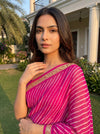 Rani Chiffon Saree With Unstitched Blouse