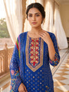 Midnight Blue Cotton Readymade Suit With Cotton Dupatta