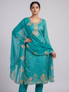 Effortless glamour Rama Shimmer Unstitched Salwar Suit With Chiffon Dupatta