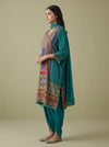 Royal Rama Crepe Readymade Suit And Plazzo with Chiffon Dupatta