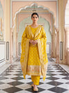 Pista Dola Banarasi Woven Zari Unstitched Salwar Suit With Dola Dupatta