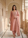 Stunningly Unique Onion  Crush Tissue Unstitched Salwar Suit With Tissue Dupatta
