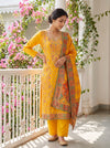 Raw Elegance Mustard Dola Unstitched Salwar Suit With Dola Dupatta