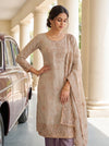 Draped in Elegance Grey Organza Unstitched Salwar Suit With Organza Dupatta