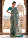 Mint Green Soft Twill Saree With Unstitched Blouse