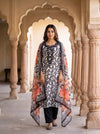 Effortlessly beautiful White Organza Unstitched Salwar Suit With Chiffon Dupatta