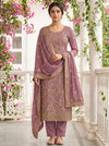 Mauve Tissue Unstitched Salwar Suit With Tissue Dupatta