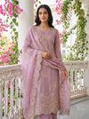 Mauve Shimmer Unstitched Salwar Suit With Chiffon Dupatta